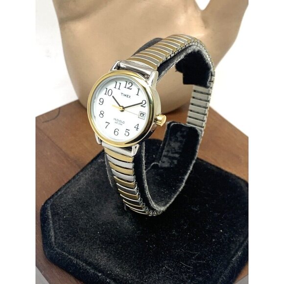 Timex Women's Watch TW2V47000 Indiglo Quartz Two Tone White Dial Expansi… - Picture 2 of 14